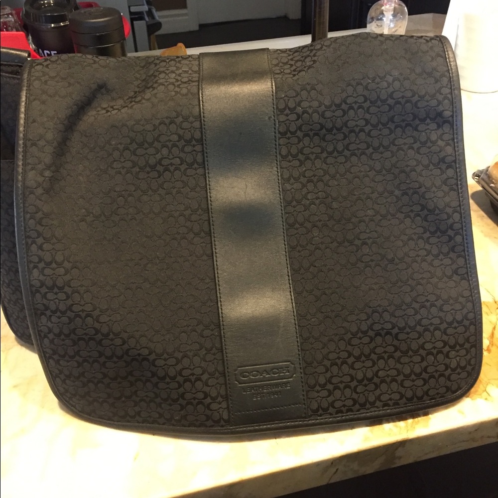 SOLD Black Coach Diaper Bag